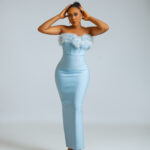 Bridget Bandage maxi Dress-Light Blue